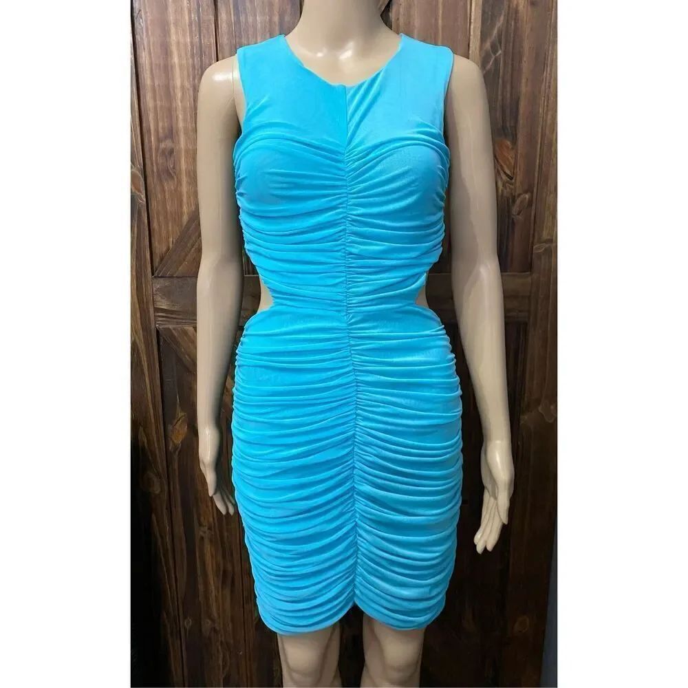 Royalty by Maluma Aqua Blue Bodycon Dress Sz XS